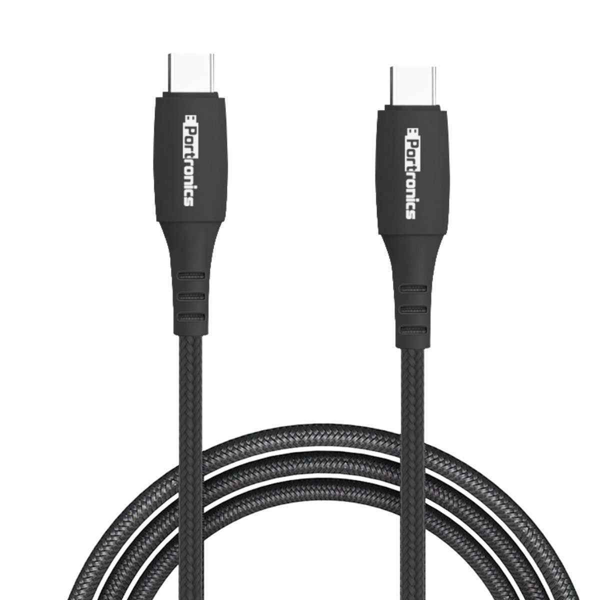 Portronics Konnect A POR-1173 1M Type-C to Type-C Cable with PVC Heads (Black)